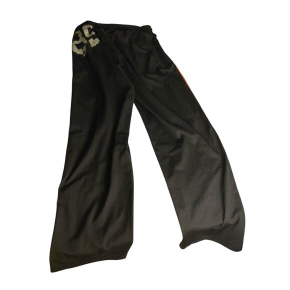 Y2K Bodybuilding Gym Track Pants Black Orange GASP INC Size L - Picture 5 of 5